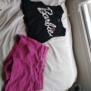 Barbie crop top and shorts